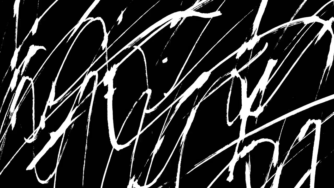 Linee bianche dinamiche disegnate a mano su sfondo nero