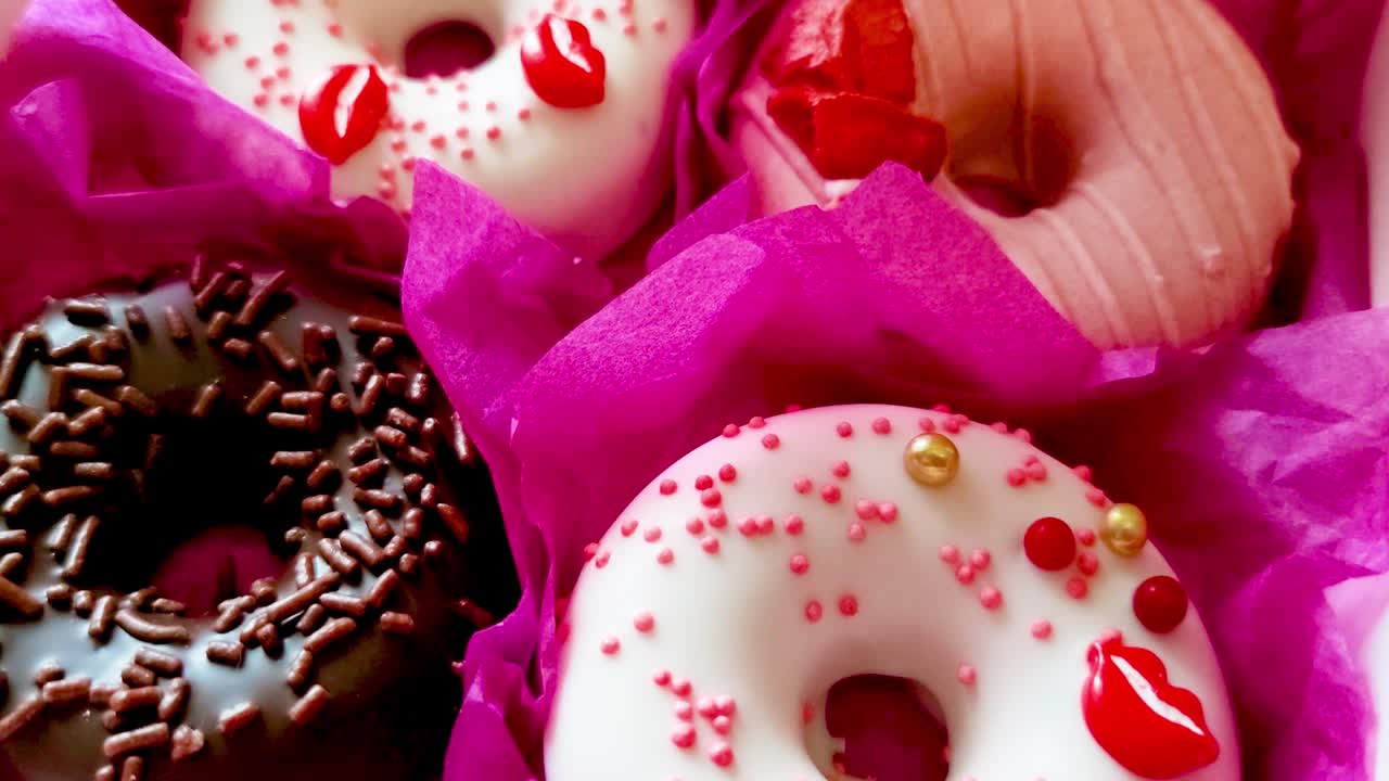 una caja de regalos con deliciosas rosquillas caseras.