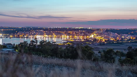 Marsaxlokk,-Malta---Puesta-Del-Sol-Al-Lapso-De-Tiempo-Del-Crepúsculo