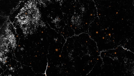 animation of light spots and white shapes on black background