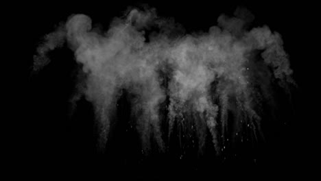 a series of shots producing sparks and smoky trails. blue hues.