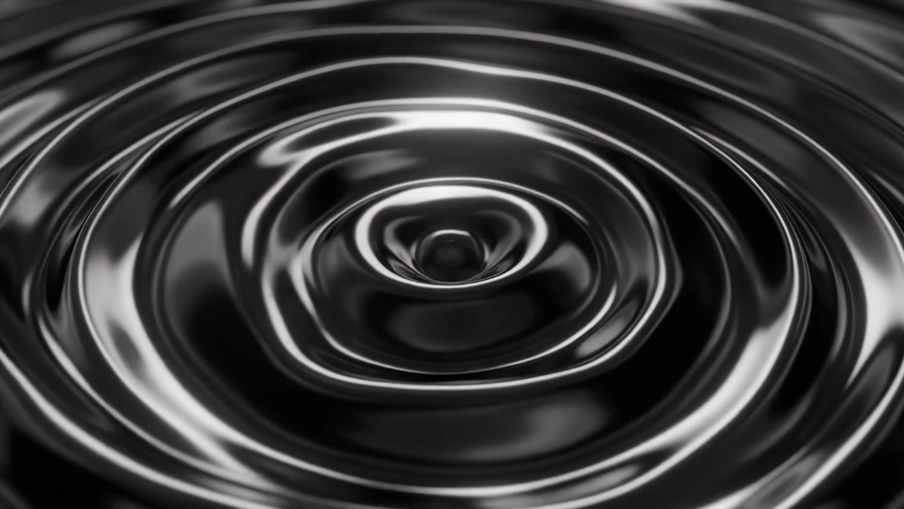 Increspature Astratte su una Superficie Liquida Scura Riflettente