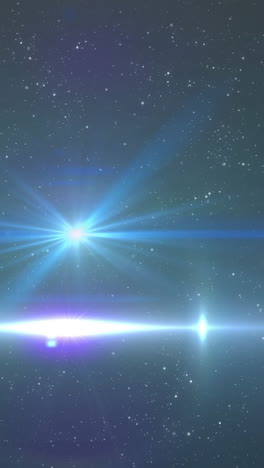 animation of glowing blue light moving over spots of light and stars in background