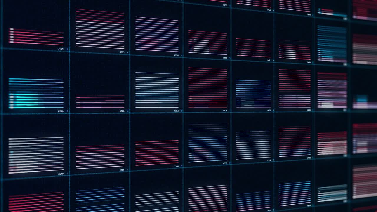 visualizaciones de datos en una pantalla digital