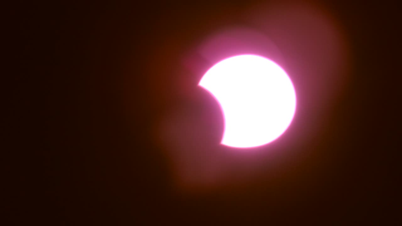 Sun solar eclipse on daytime by glasses protect light sunny