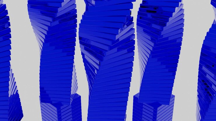 Abstract Blue Columns