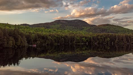 breathtaking hyperlapse overlooking borestone mountain lake view 4k