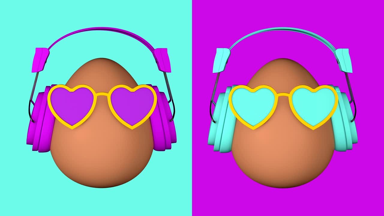 animación en 3d de huevos de fantasía en bucle