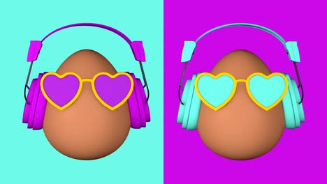 3d animation of fancy eggs. looped