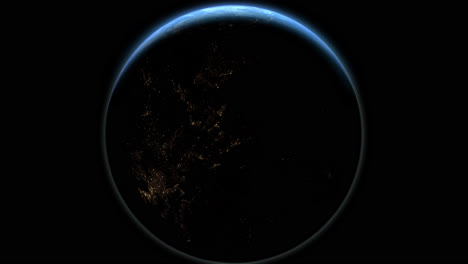 a cinematic rendering of planet earth during sunrise as view from space with vibrant blue sky atmosphere