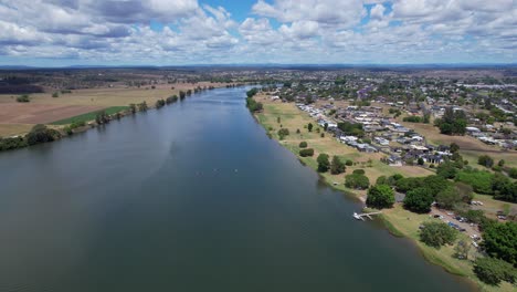 clarence river on sunny day in summer in grafton, new south wales, australia