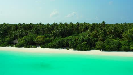 cenador escondido en el bosque tropical de palmeras, aguas turquesas y playas en maldivas