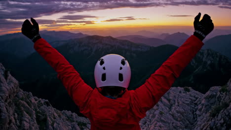 sunrise or sunset view from mountain summit