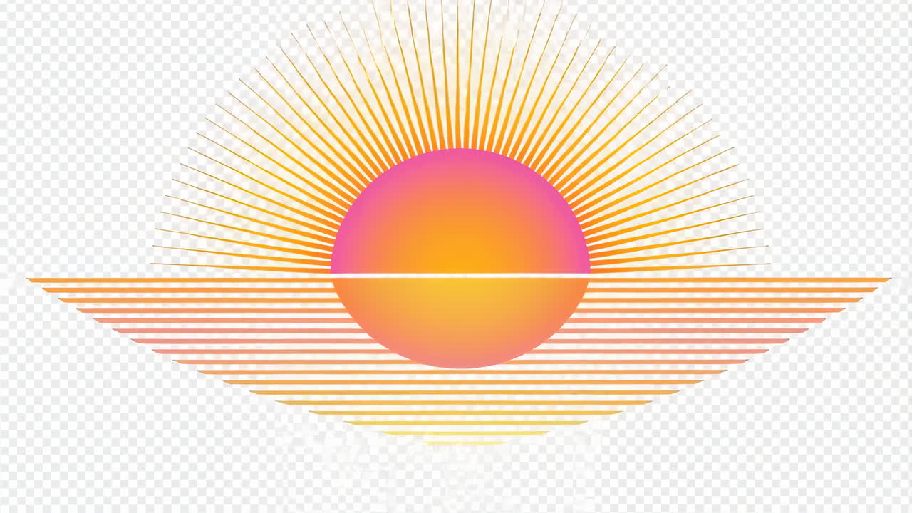 Stylized Retro Sunset Gradient Graphic