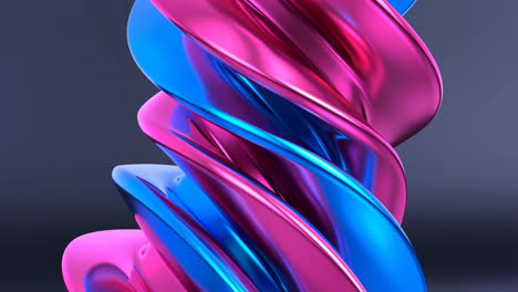 abstract pink and blue metallic spiral