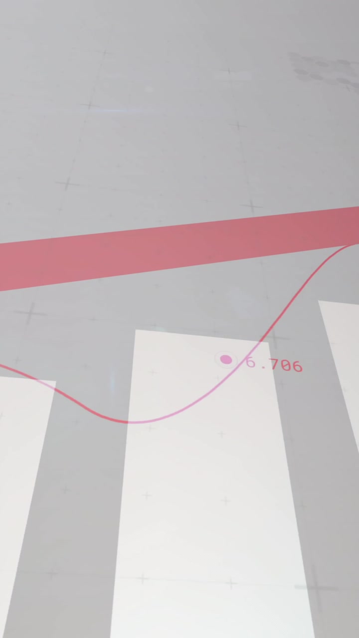 Animation of financial data processing on white background