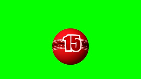 pelota de cricket con el número de cuenta atrás del temporizador de veinte en el fondo de la pantalla verde