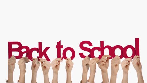hands holding up back to school