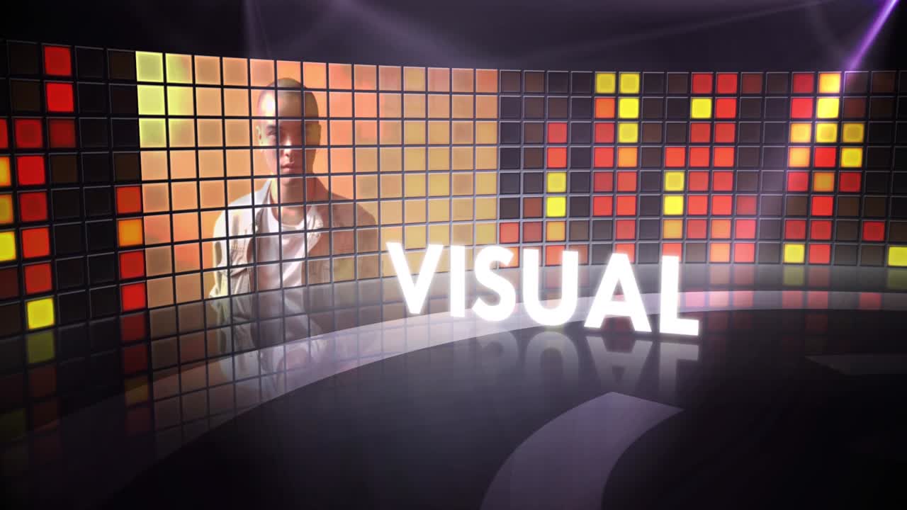 Animated Digital Display with Faces and Text