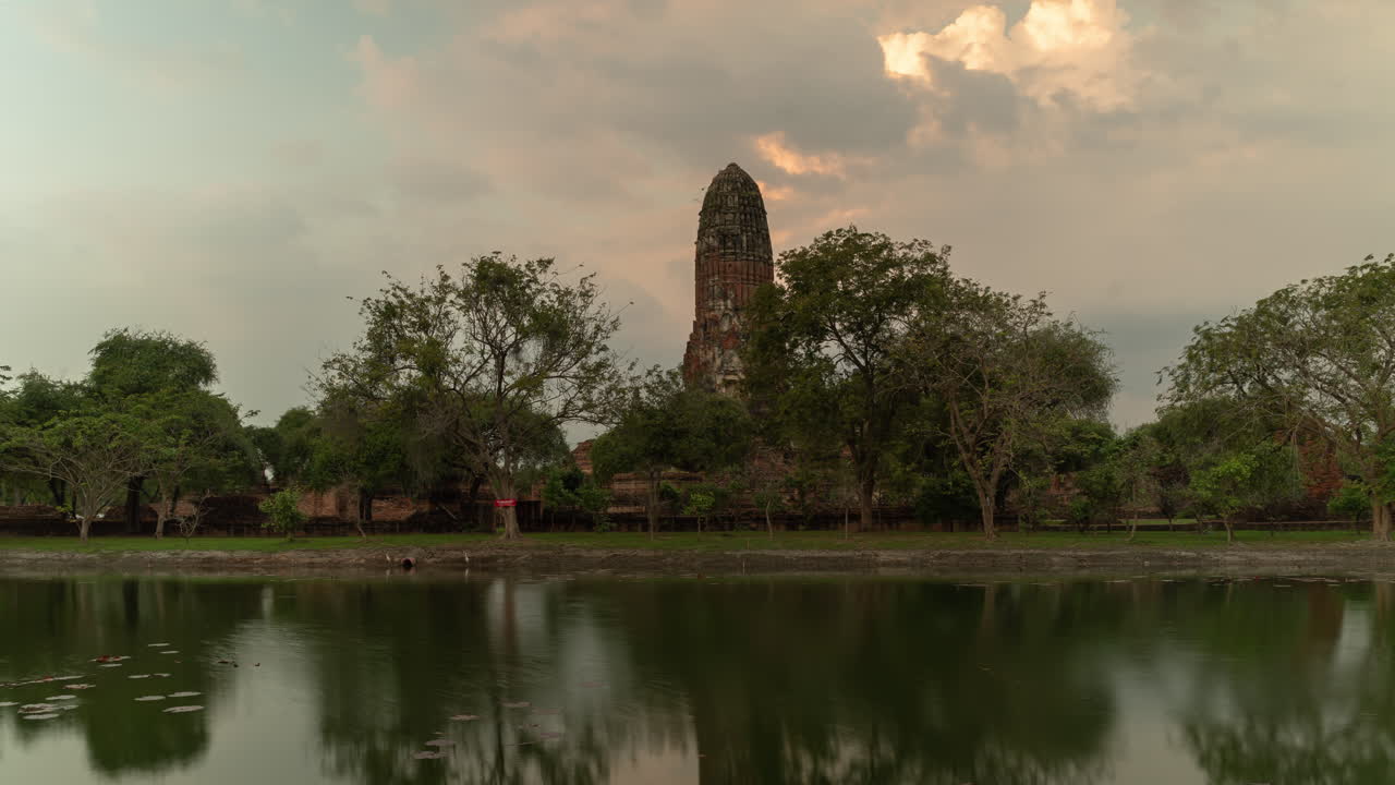 Ancient Thai Temple at Sunset