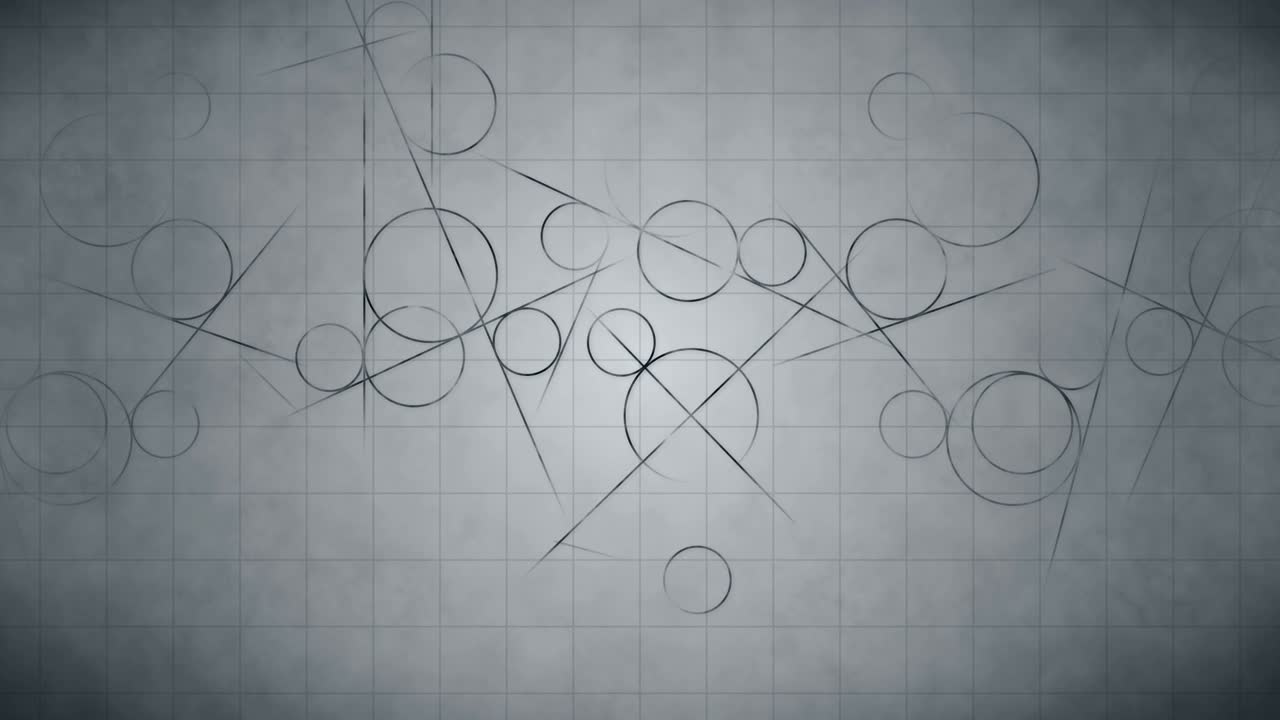 수학에서 과학적 기하학적 패턴을 가진 루프 전환 애니메이션 - 수학과 교육 배경 - 원과 선
