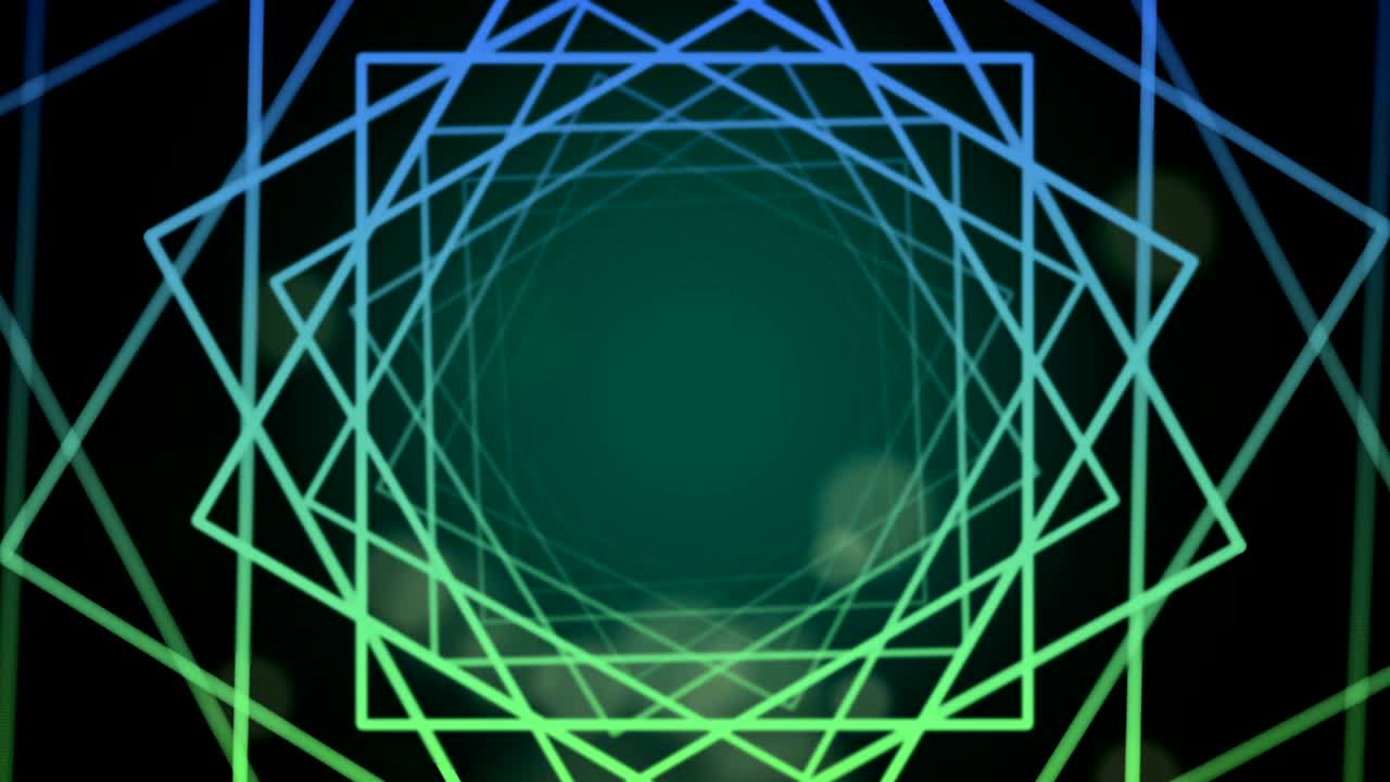 formación en bucle de cuadrado giratorio con una buena partícula de bokeh lento.