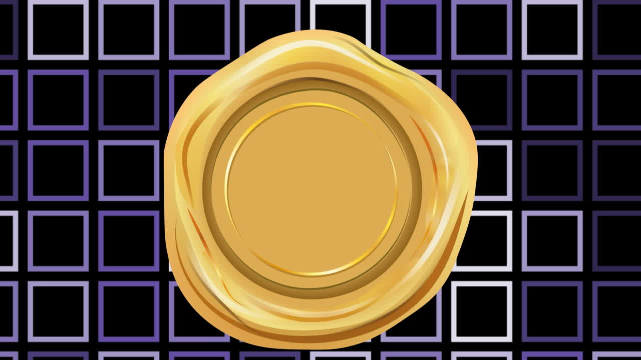 animación de cuadrados y forma amarilla moviéndose sobre fondo negro