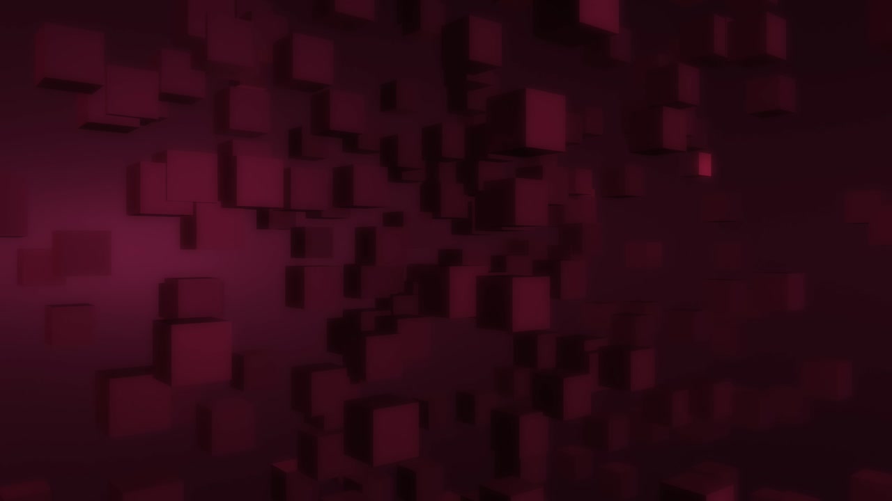 cámara girando lentamente alrededor de la nube de cubo rojo 3d