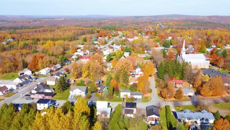 peaceful countryside location during colorful autumn season, region of estrie, québec, canada.