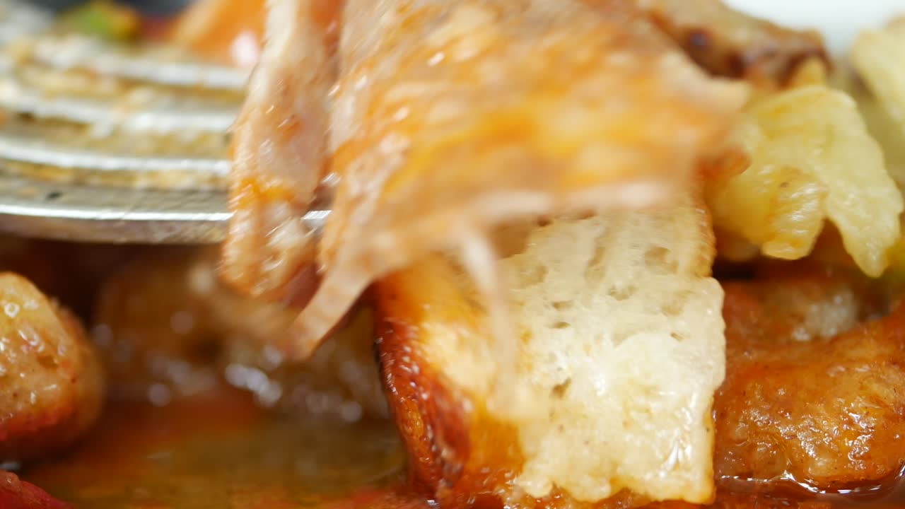 Close-up of Pork and Rice Dish