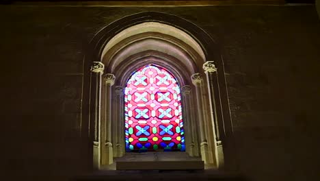 out the window of the mosque-cathedral monumental site of cordoba, spain