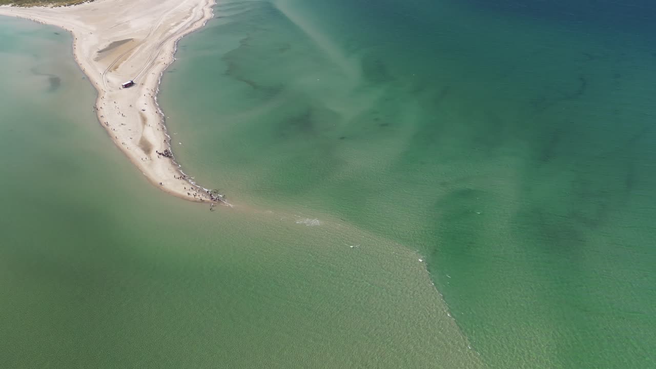 공중 grenen 반도 정상, skagen, 덴마크