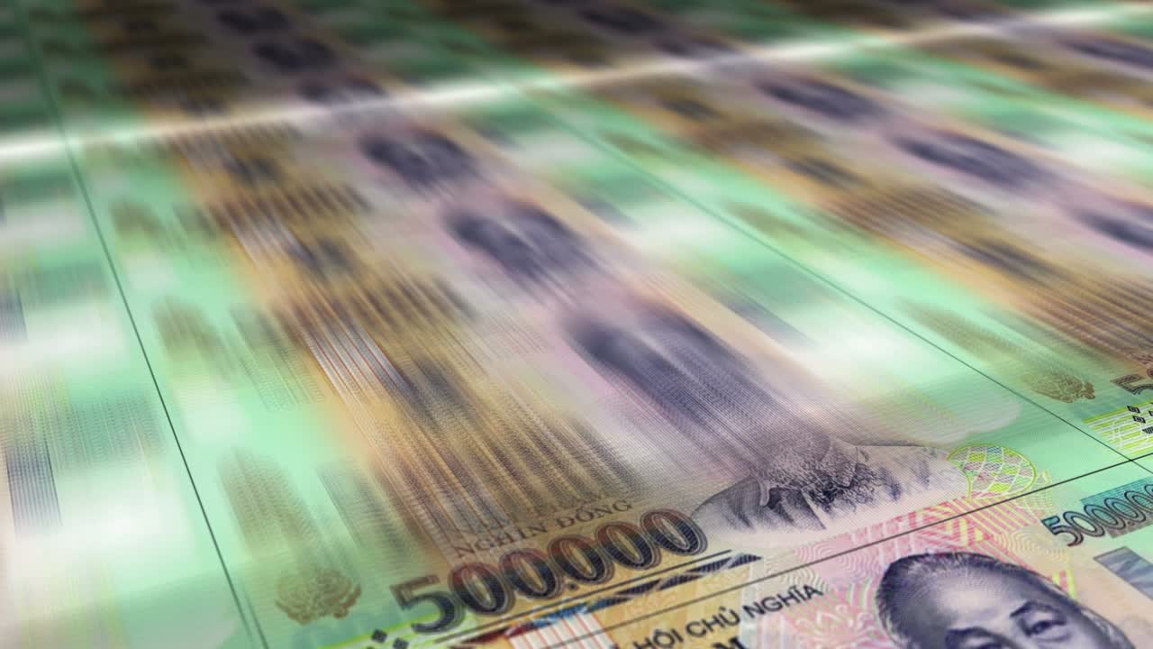 베트남 돈 지폐 인쇄 원활한 루프