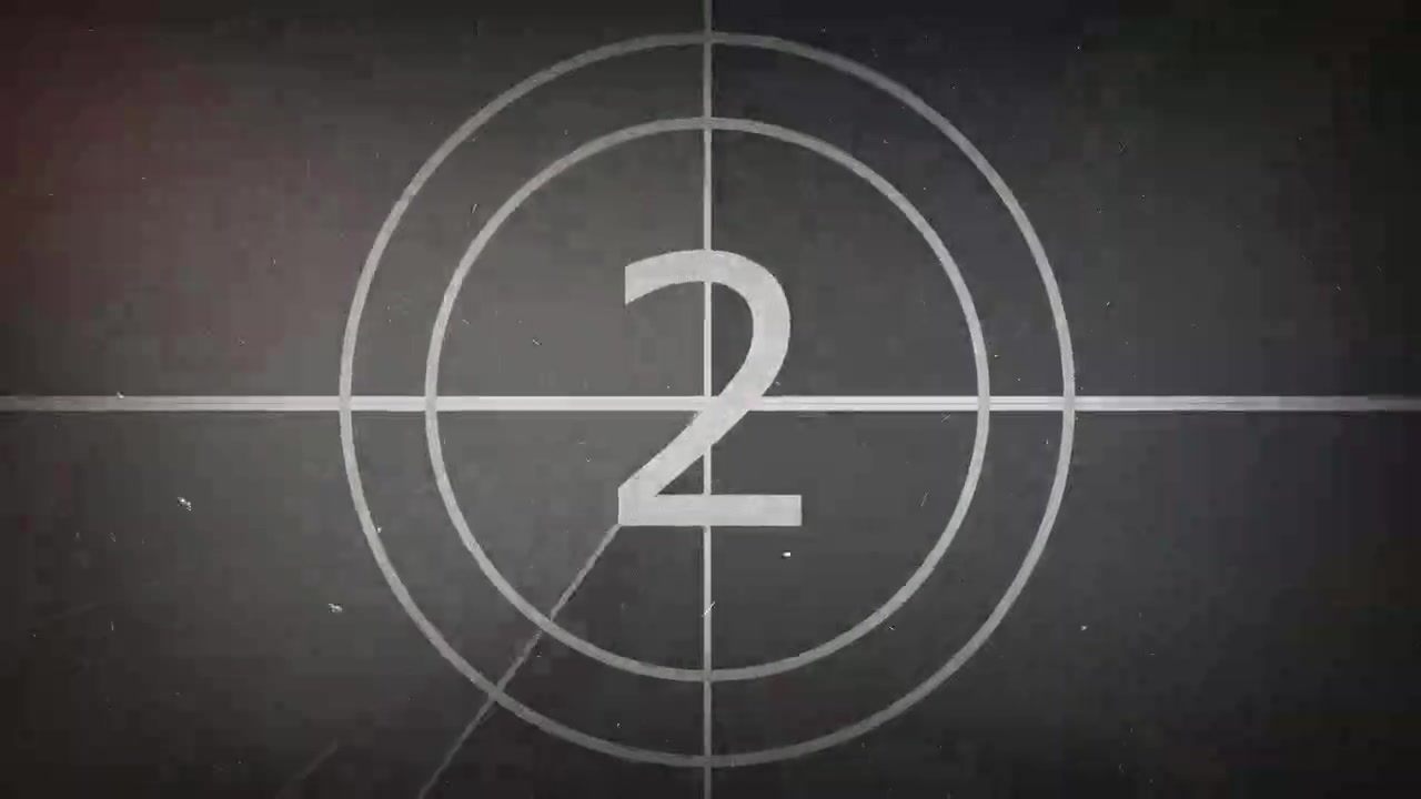 Vintage Film Countdown Leader with Retro Texture
