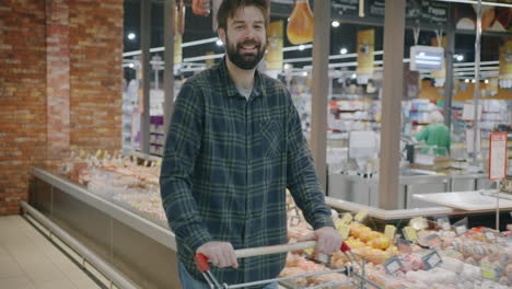 man shopping in a grocery store