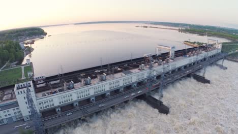 aerial view of a hydroelectric dam