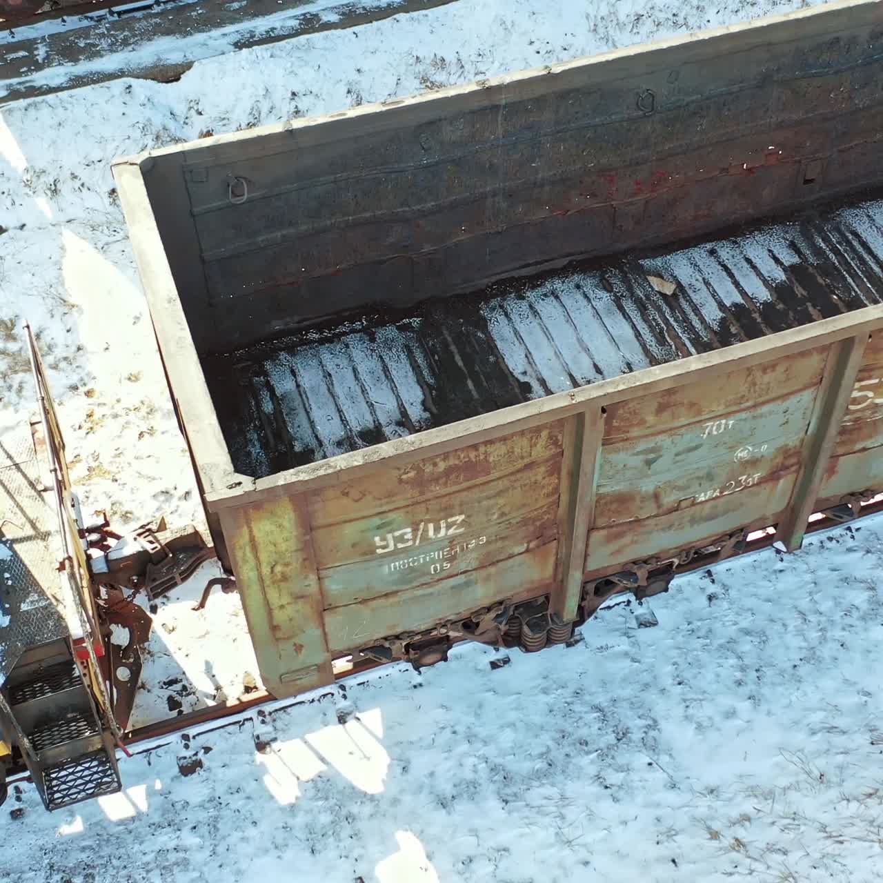 Cargo train platform with container