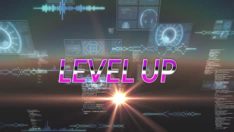 Animation-Von-Level-Up-Text-über-Scope-Scannen-Und-Datenverarbeitung