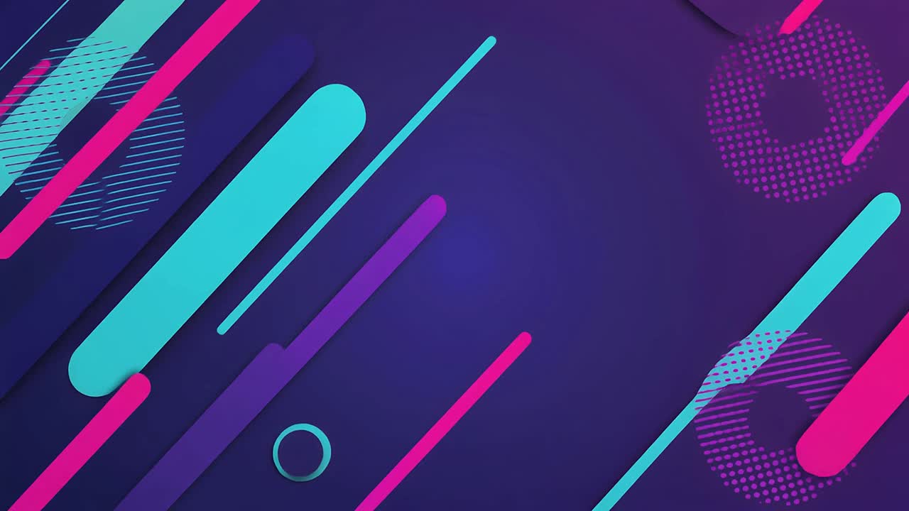 Animación de formas geométricas abstractas coloridas sobre fondo degradado