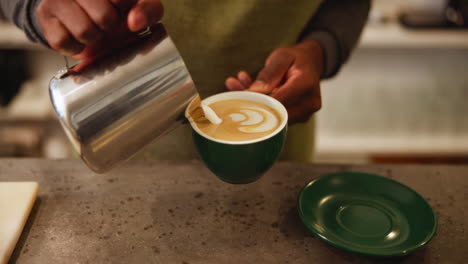 barista creating latte art