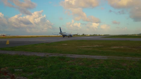 airplane takeoff from the runway.