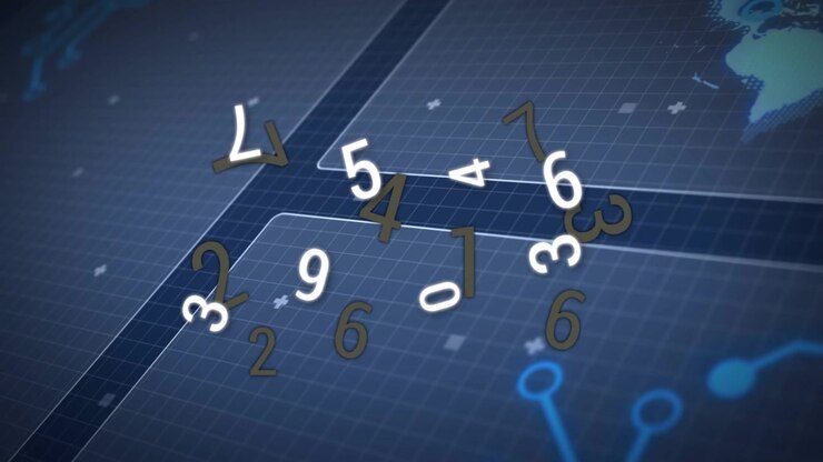 Al caricamento, un gruppo di numeri 3D appare, roteando, brillando e disperdendosi per rivelare un HUD con progetto.