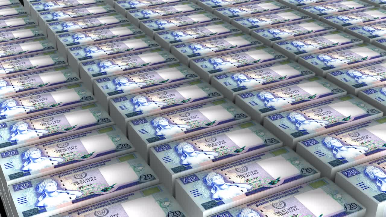 20 키프로스 파운드의 3d 애니메이션: 원활한 루프의 돈의 어리