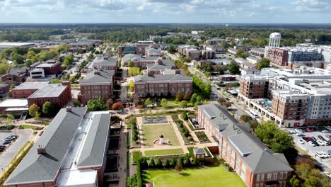 Aerial-over-the-auburn-university-campus-in-auburn-alabama