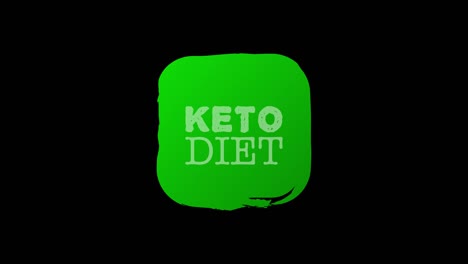 100 keto dieet gezond biologisch veganistisch voedsel lineaire grunge logo etiketten en tags het verschillende ontwerp en groene kleur. met de hand getekende objecten. motion graphic.