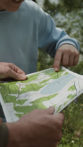 people looking at a map