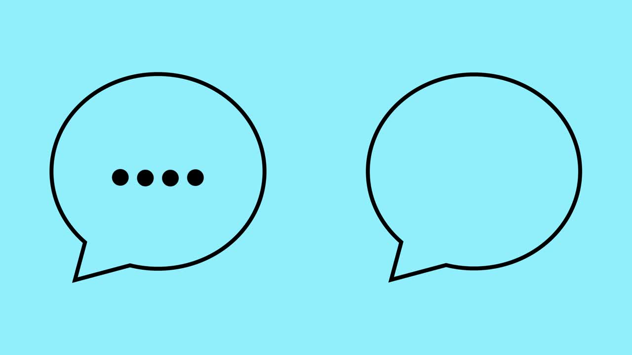 음성 거품, 원 로딩 바 애니메이션과 함께 메시지 구름, 알파 채널 (투명한 배경 + 루프 4k)