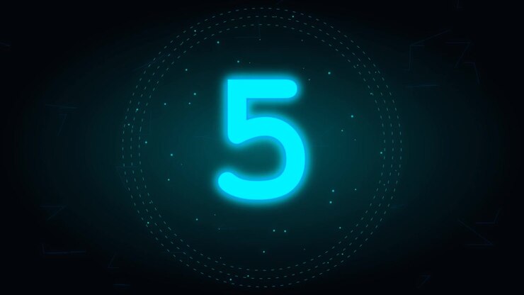 Digital Countdown Timer with Glowing Blue Numbers