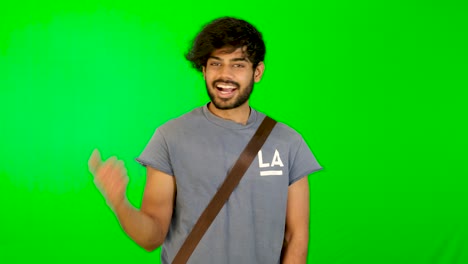 guy motion okay, thumb up with green background, grreen screen, chroma key