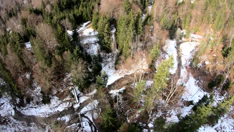above the mountains in the winter